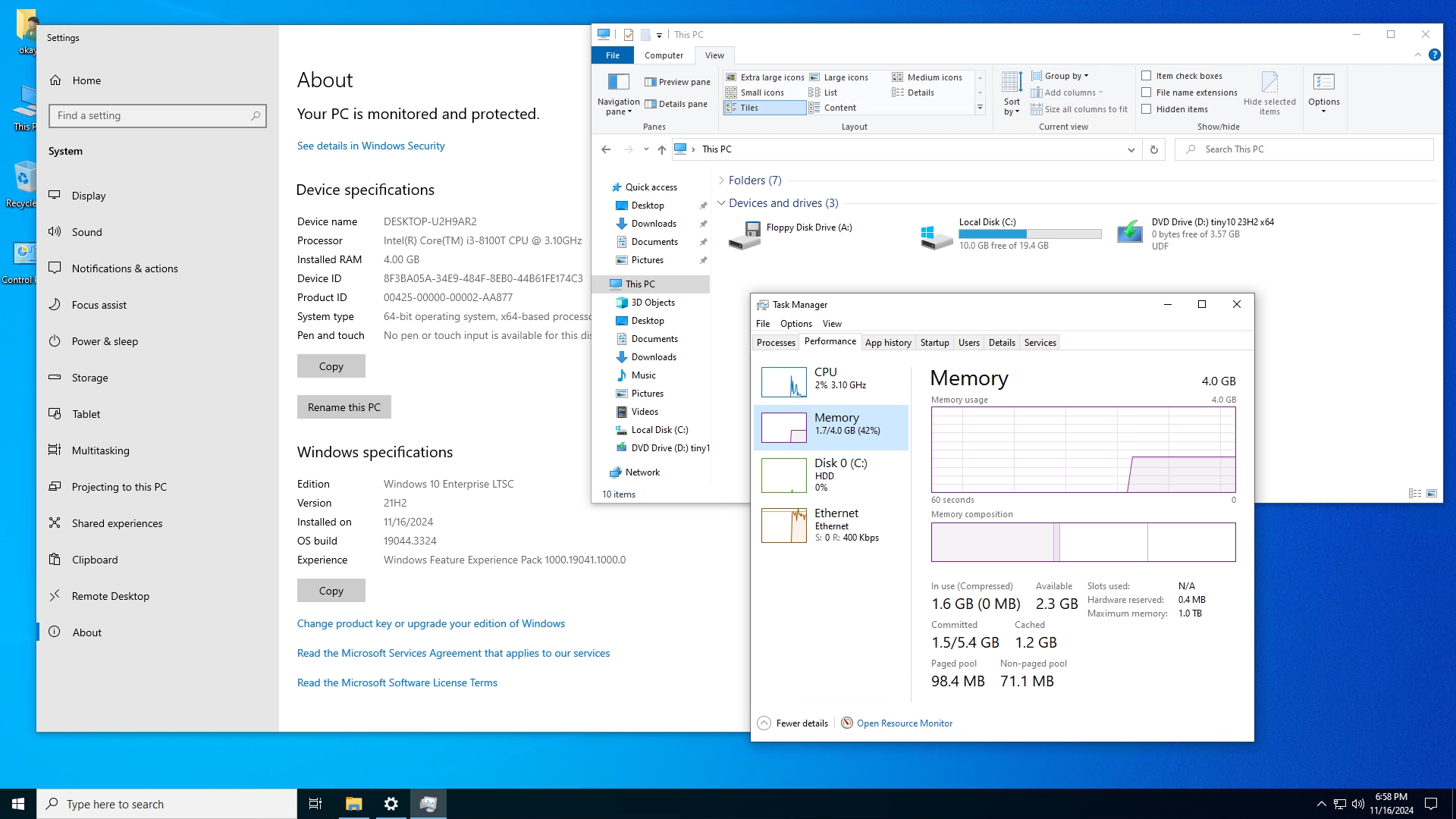 tiny10资源占用情况 tiny10资源占用情况
